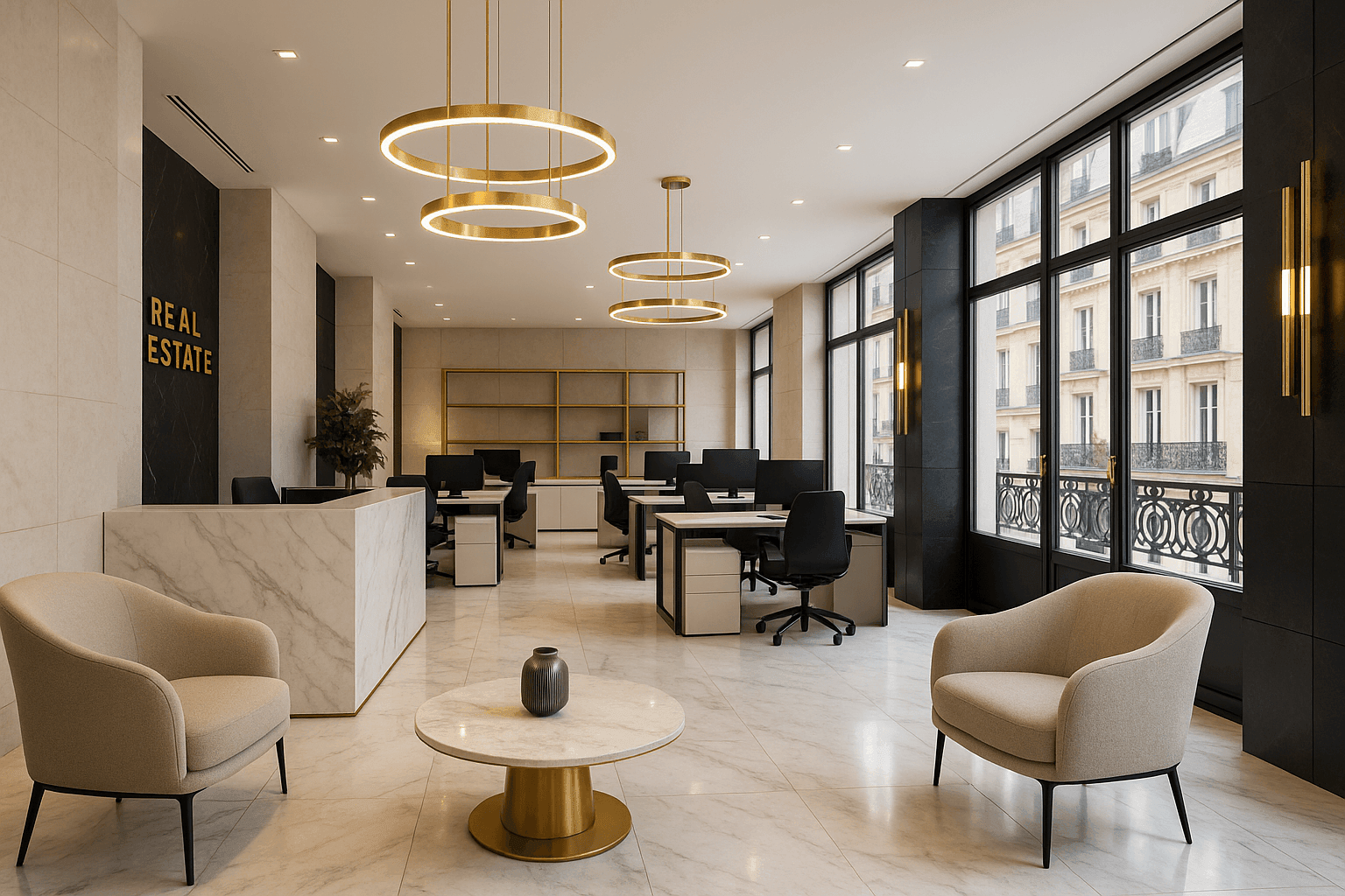 Aménagement d’intérieur professionnel avec identité de marque à Paris