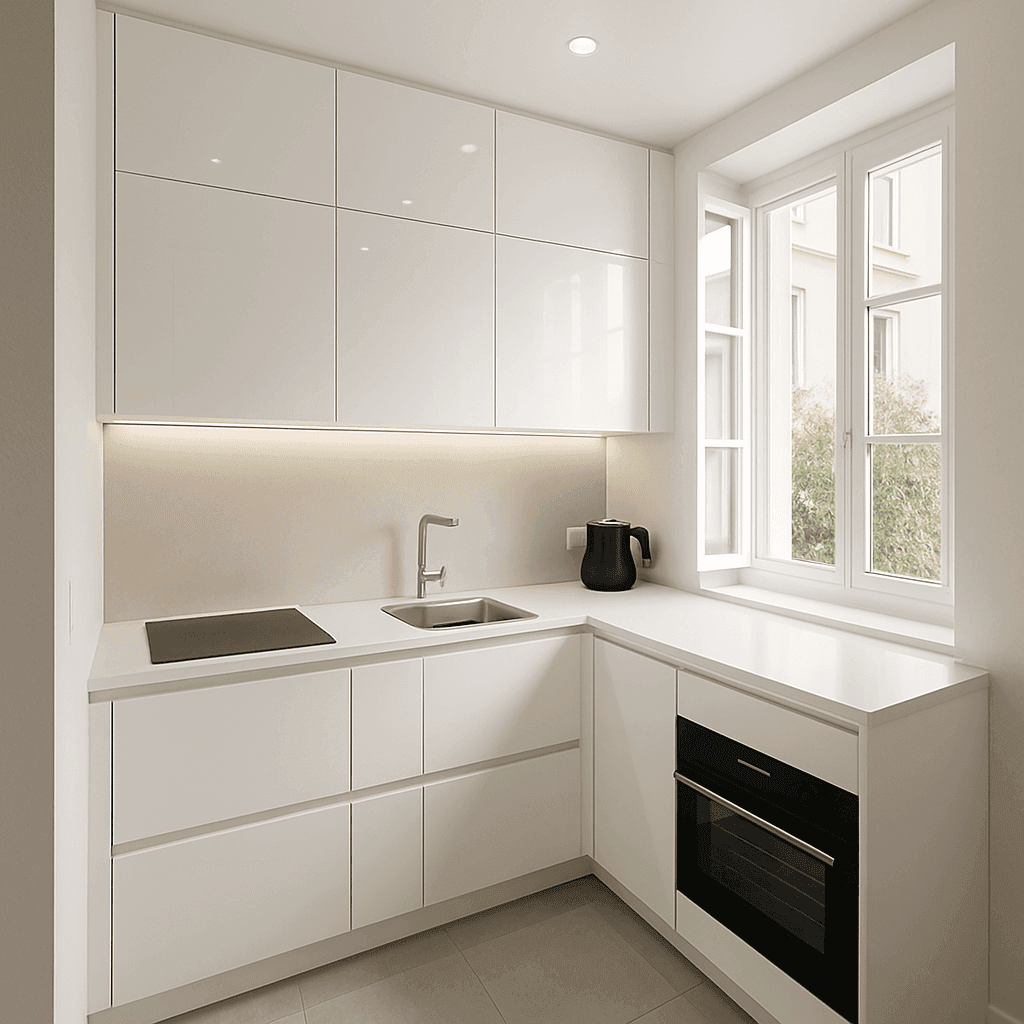 Création d'espaces cachés et optimisés : dressing discret, bibliothèque encastrée, cuisines compactes design.